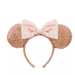 Shanghai Disneyland Resort Pink Rose Gold/Copper Sequin Minnie Ears Headband
